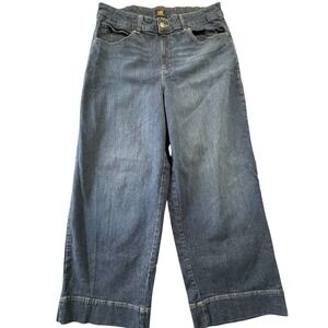 Lee Wide Leg Legendary Trouser Jeans Womes Size‎ 16W Dark Wash Made In Egypt